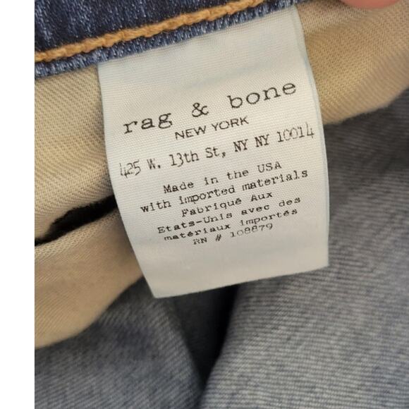 Rag & Bones Jeans Womens Size 25 Dre Jeans Straight Leg Raw Hem Skater Punk EMO - Picture 6 of 9